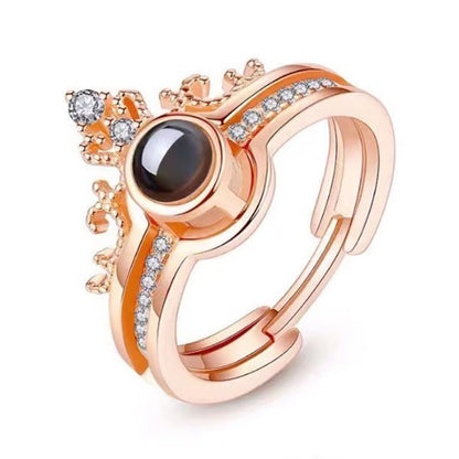 Alloy Crystal Gold Plated Multi-Layered Adjustable Ring