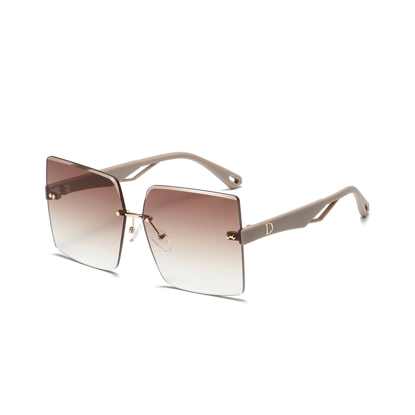 Rimless Square Lens Polarized Sunglasses