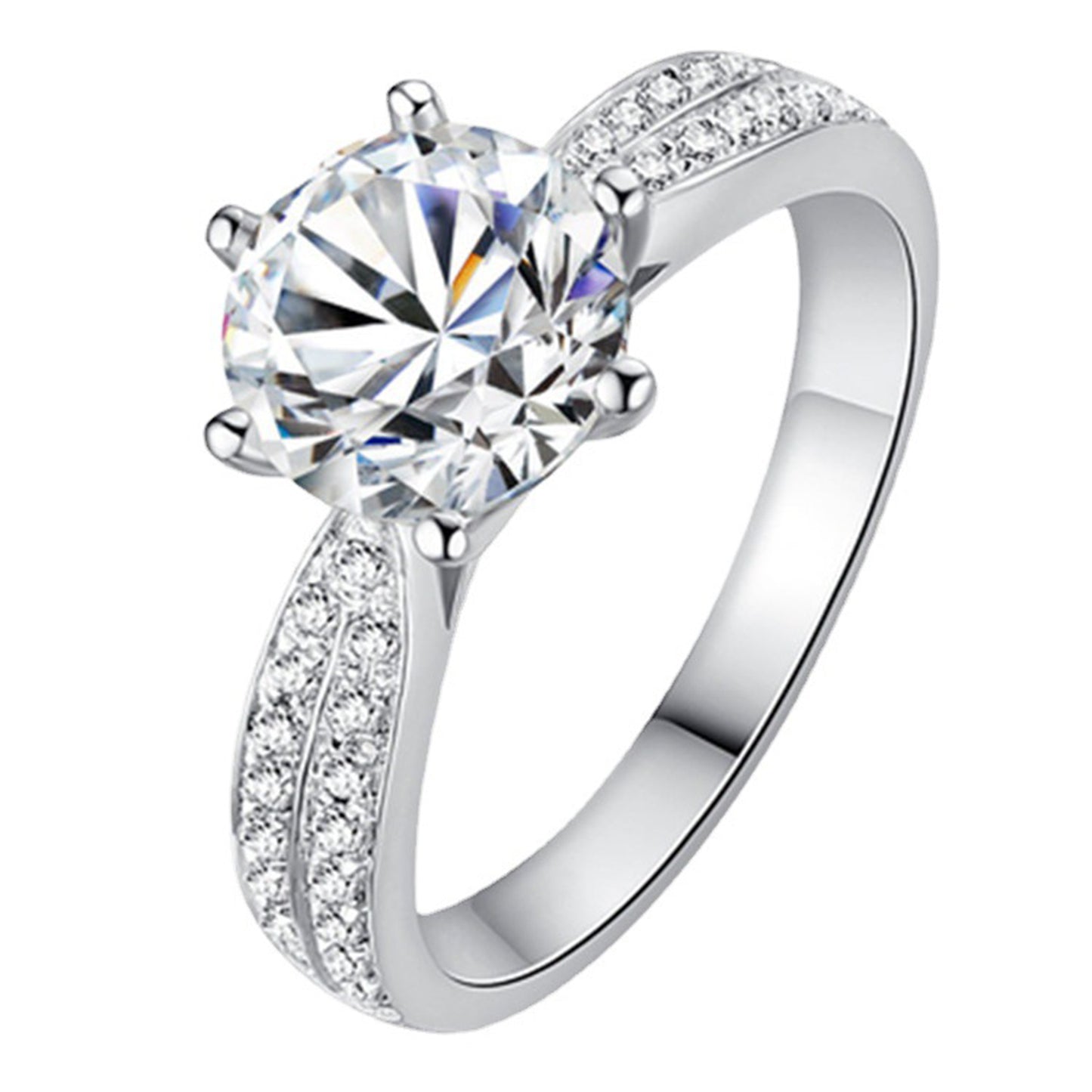 Moissanite Adjustable Open Band Ring