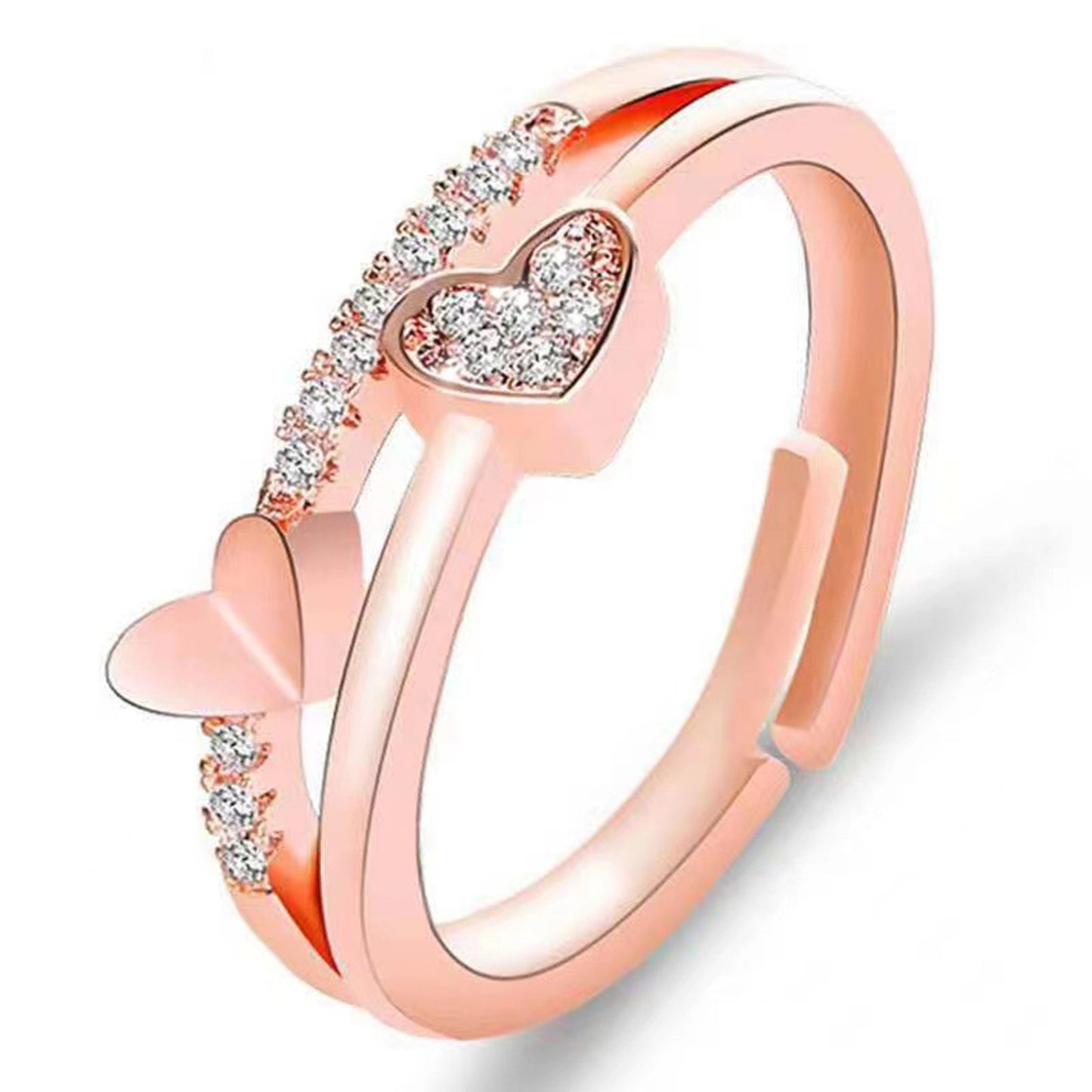 Alloy Crystal Gold Plated Multi-Layered Adjustable Ring