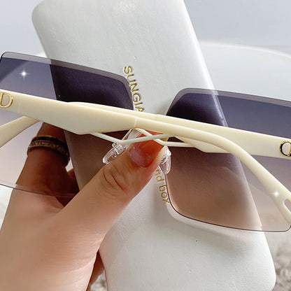 Rimless Square Lens Polarized Sunglasses