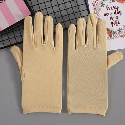 Milk Fiber Solid Color Wrist Gloves