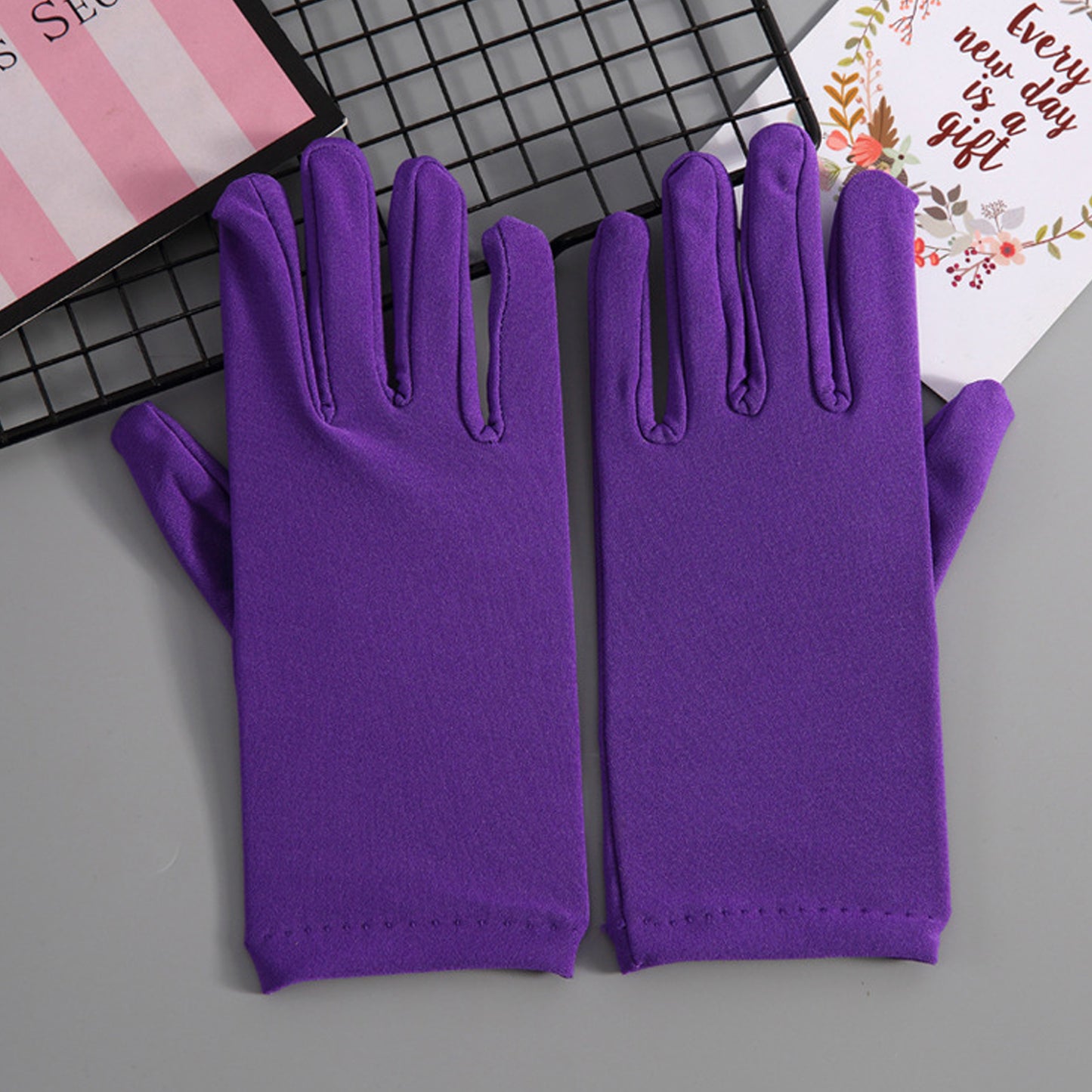 Milk Fiber Solid Color Wrist Gloves