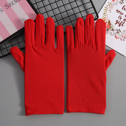 Milk Fiber Solid Color Wrist Gloves