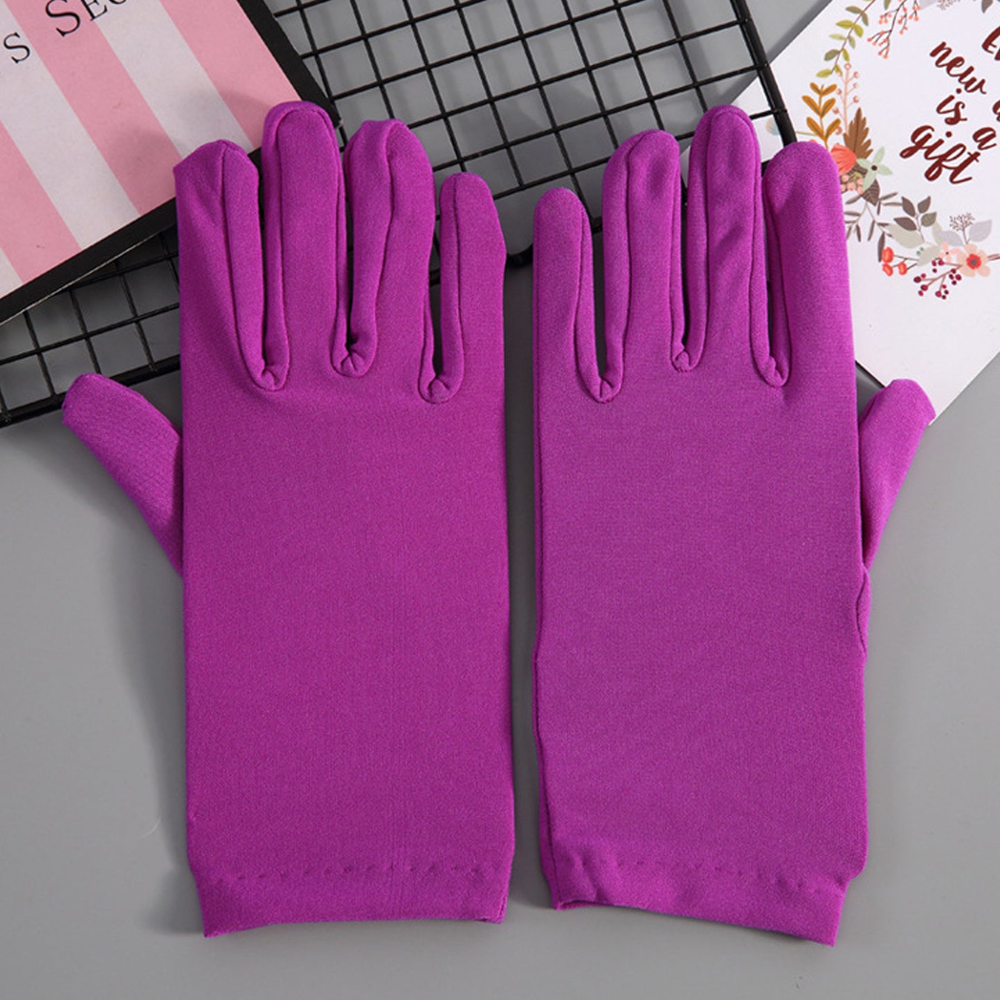 Milk Fiber Solid Color Wrist Gloves